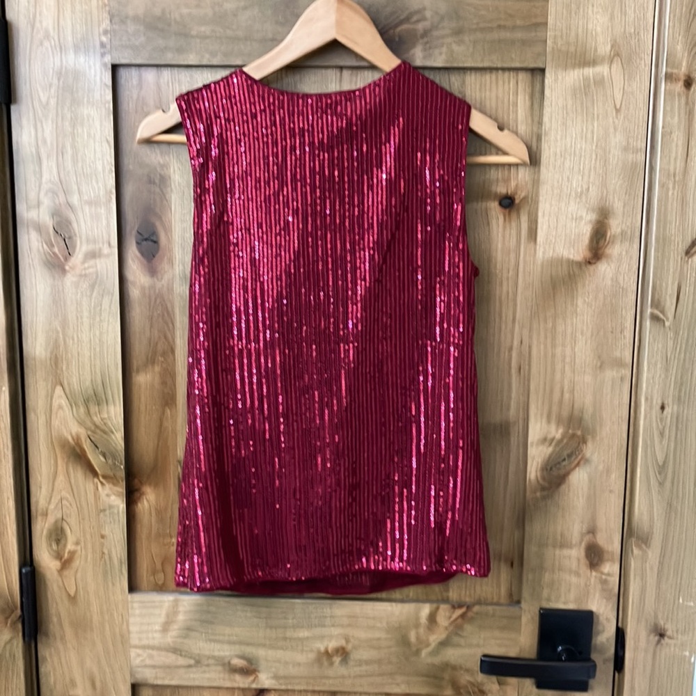 Ruby red sequin top - Picture 4 of 6